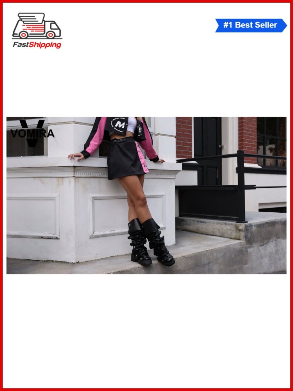 ✨ Women's Slouchy Fold Over Mid-Calf Boots Chunky Heel Pull-On - Picture 6 of 6